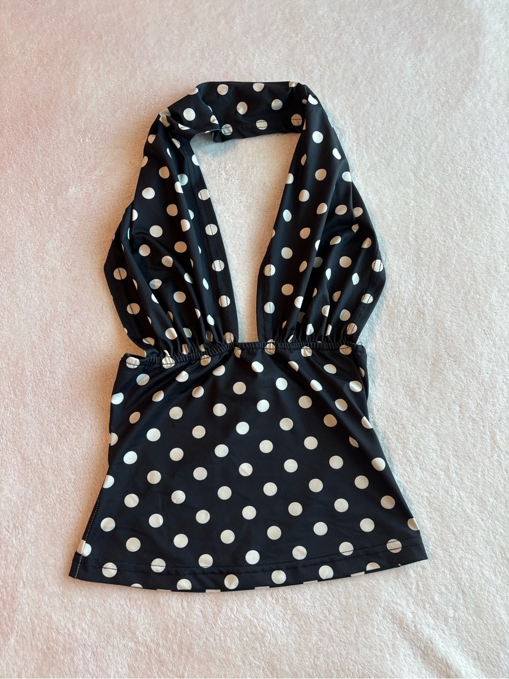 Lioness Black & White Polka Dot Halter Tank